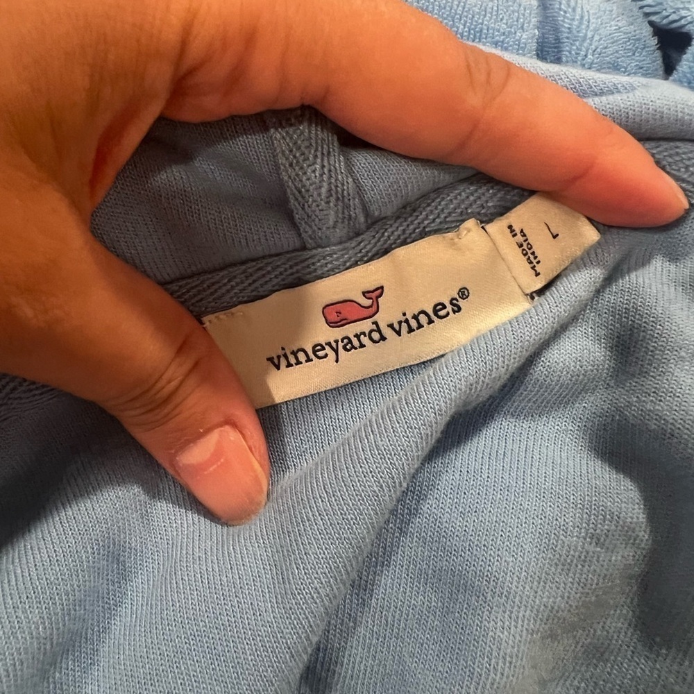 VINEYARD VINES Terry Towel Hoodie in Ocean Breeze Blue Sz L - Picture 7 of 8